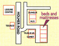 Beds & Matresses, behind Tiles R Us & Comet.